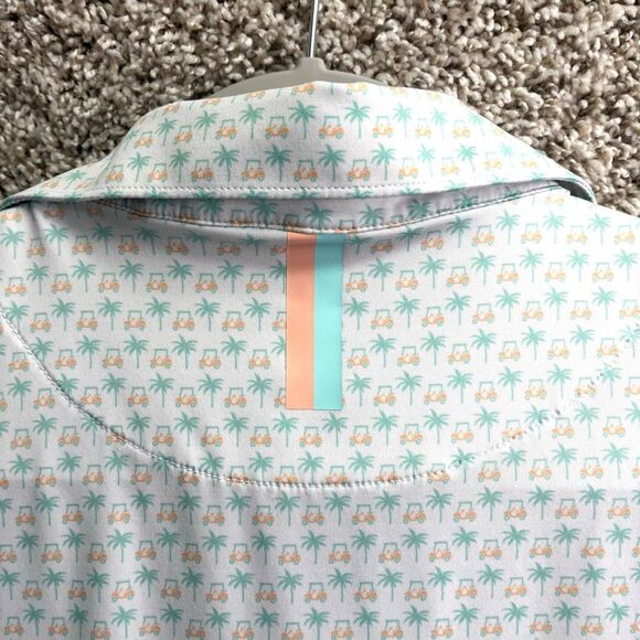 Rhoback Polo Men’s XL Golf Cart & Palm Tree All-Over Print Short Sleeve Shirt - Picture 5 of 5